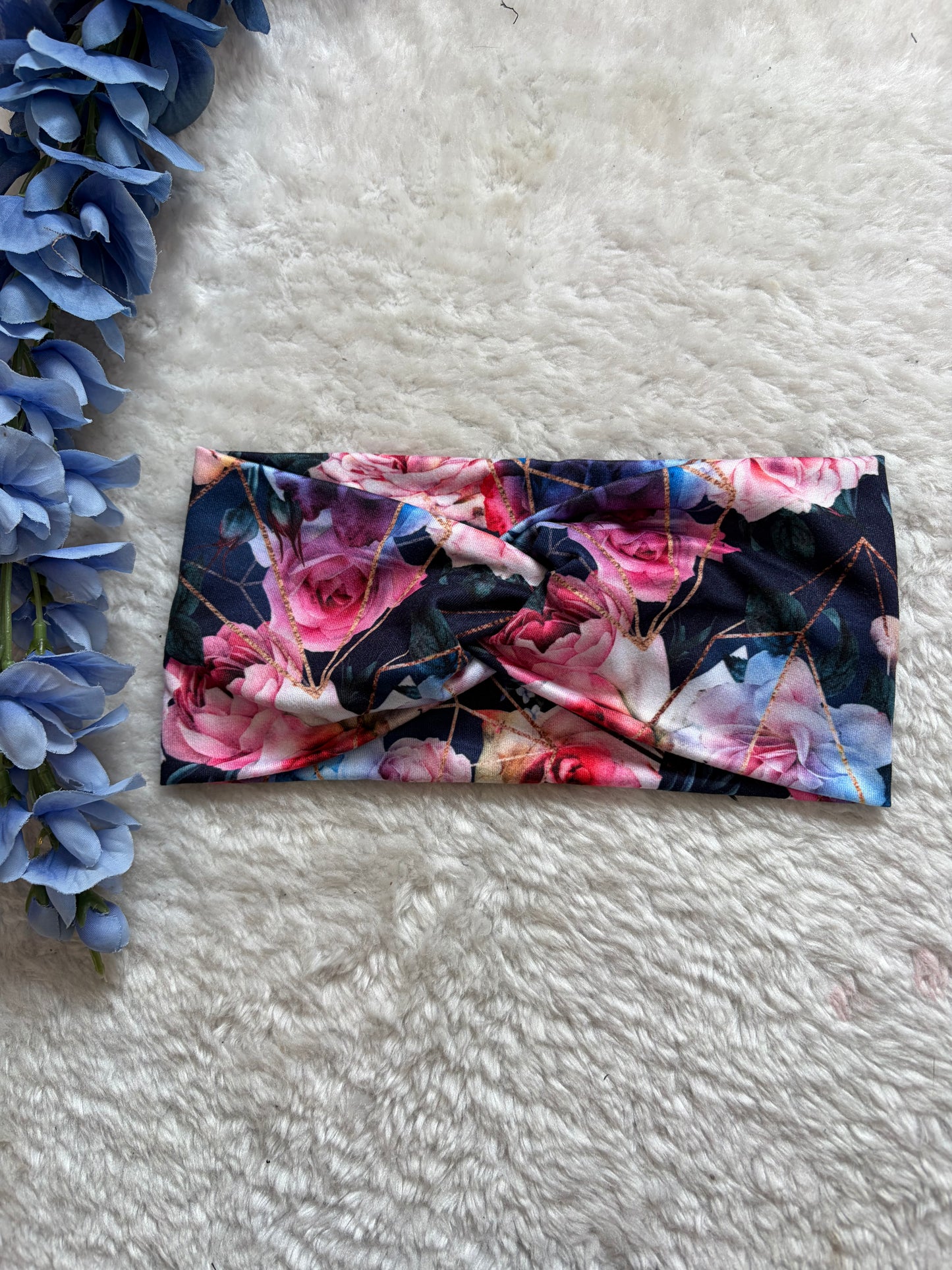 Bandeau twist fleur geo