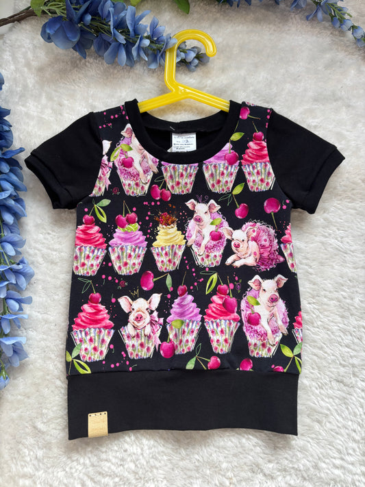 T-shirt enfant évolutif cochon gâteau