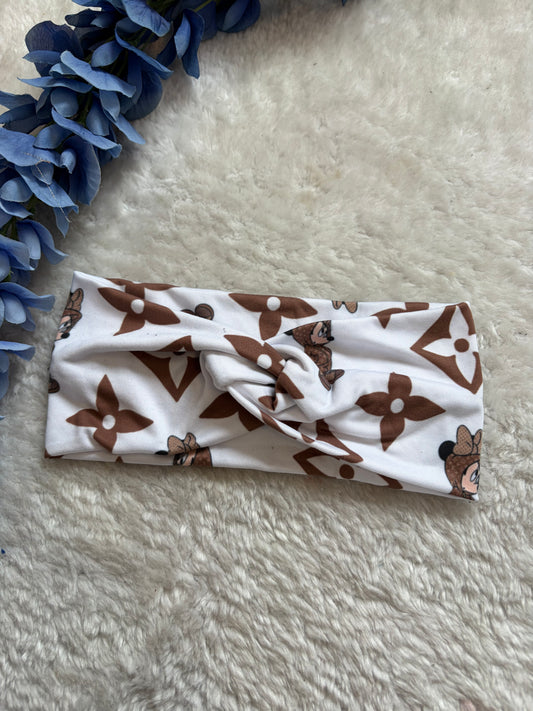 Bandeau twist souris fond blanc