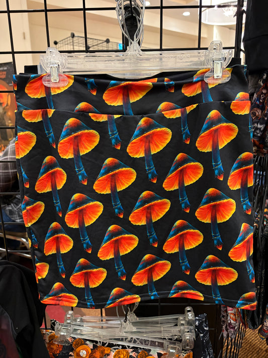 Jupe droite adulte champignon orange