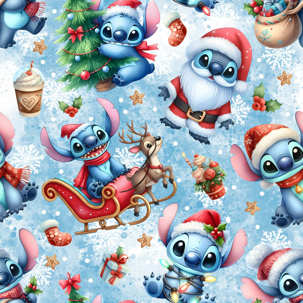 Stitch Noël – Tissu au mètre